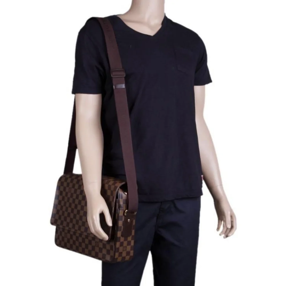 Louis Vuitton Damier Ebene Canvas Shelton MM Messenger Bag Brown